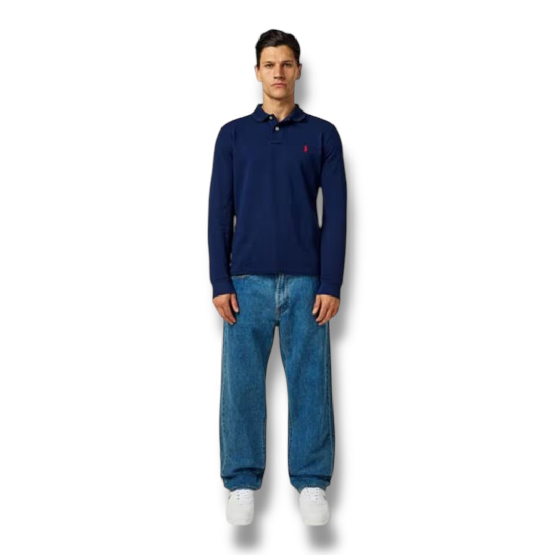 RALPH LAUREN CUSTOM FIT POLO SHIRT NAVY BLUE