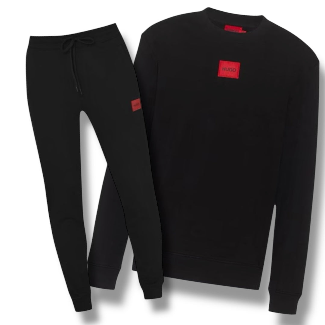 HUGO RED PATCH FULL TRACKSUIT BLACK