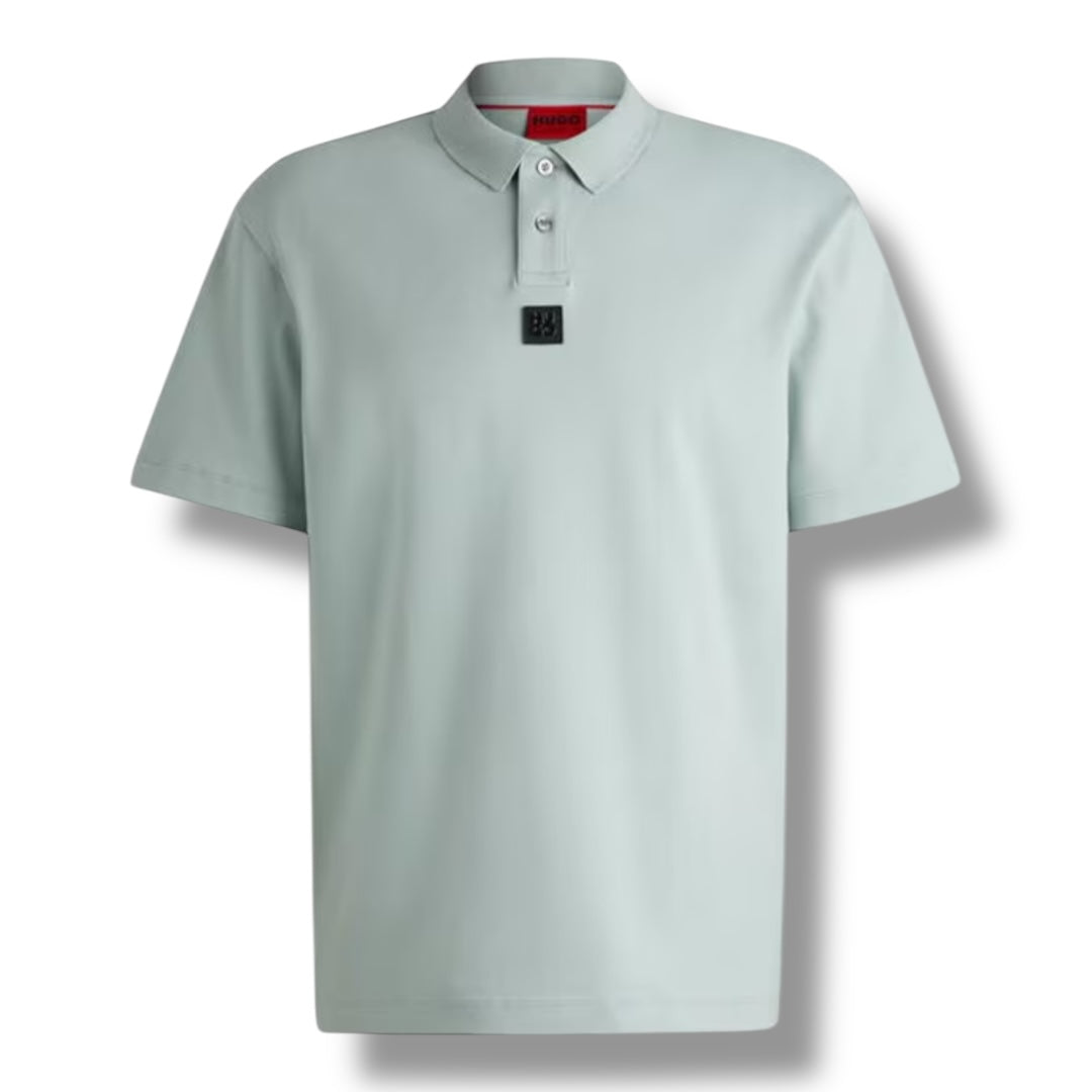 HUGO BLACK PATCH POLO SHIRT GREEN