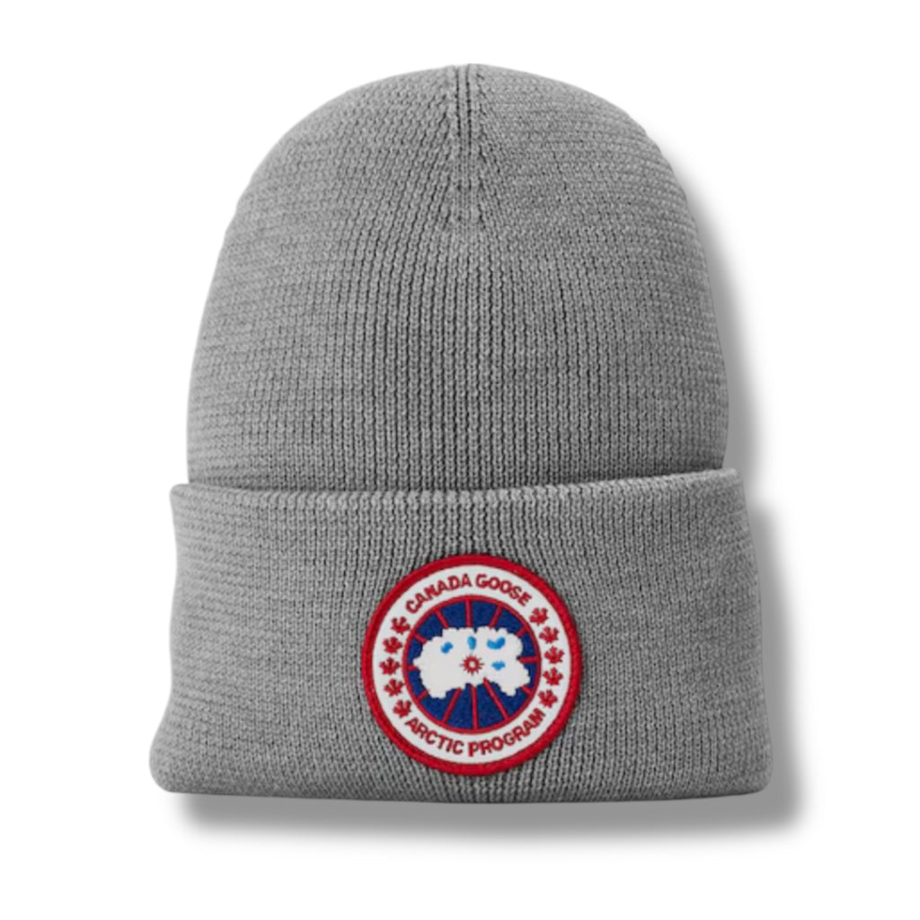 CANADA GOOSE BADGE LOGO BEANIE GREY