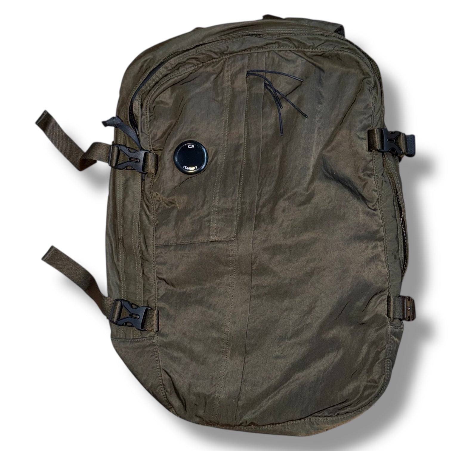 CP COMPANY NYLON LENS BACKPACK KHAKI GREEN