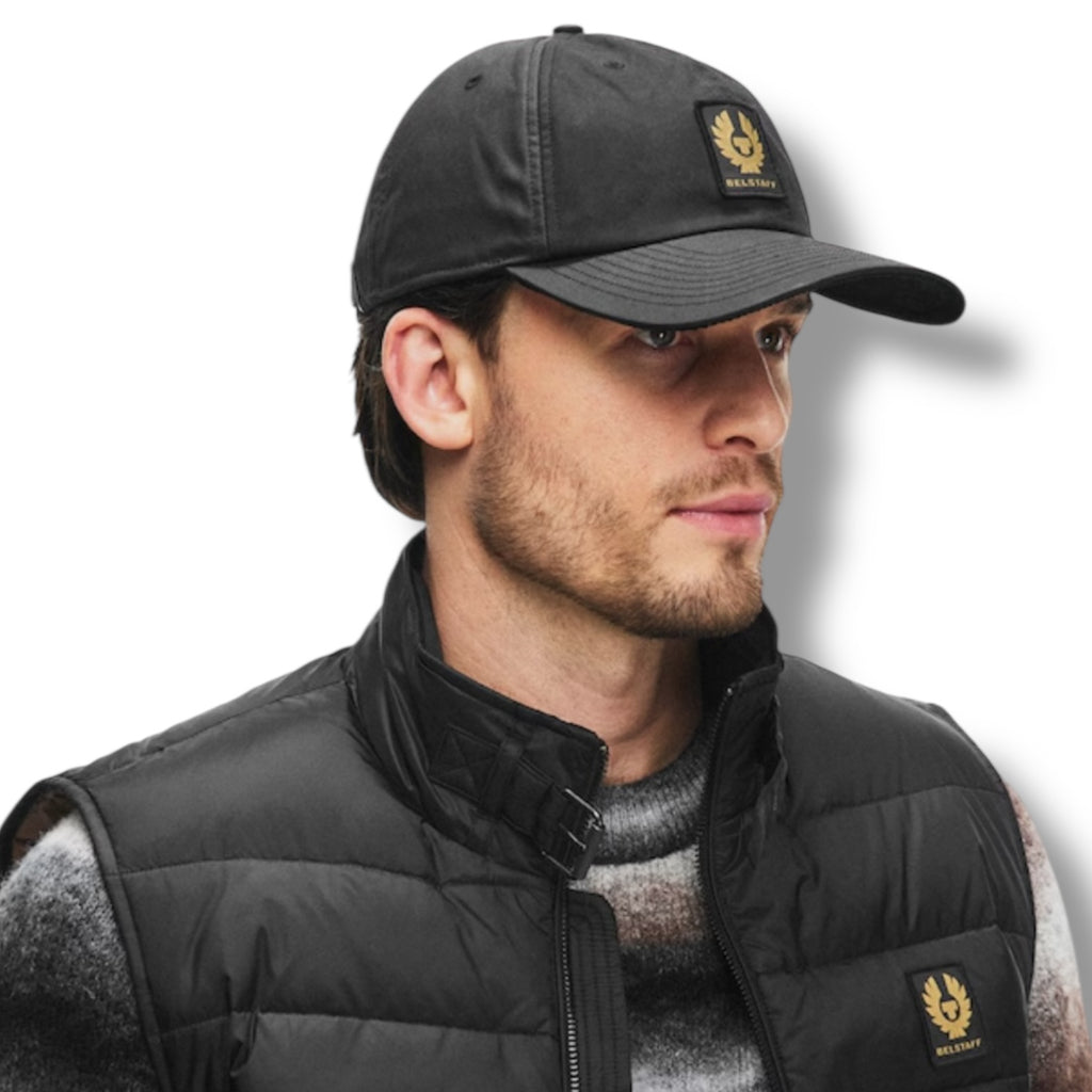 BELSTAFF PHOENIX WAX BASEBALL CAP BLACK