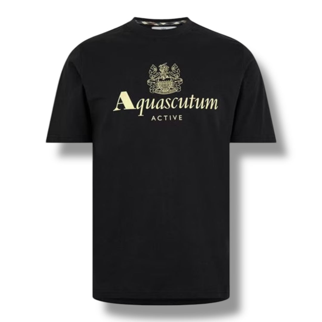 AQUASCUTUM LARGE LOGO T-SHIRT BLACK