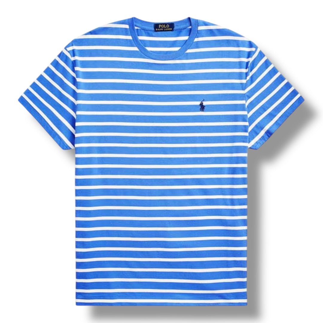 RALPH LAUREN STRIPED T-SHIRT BLUE