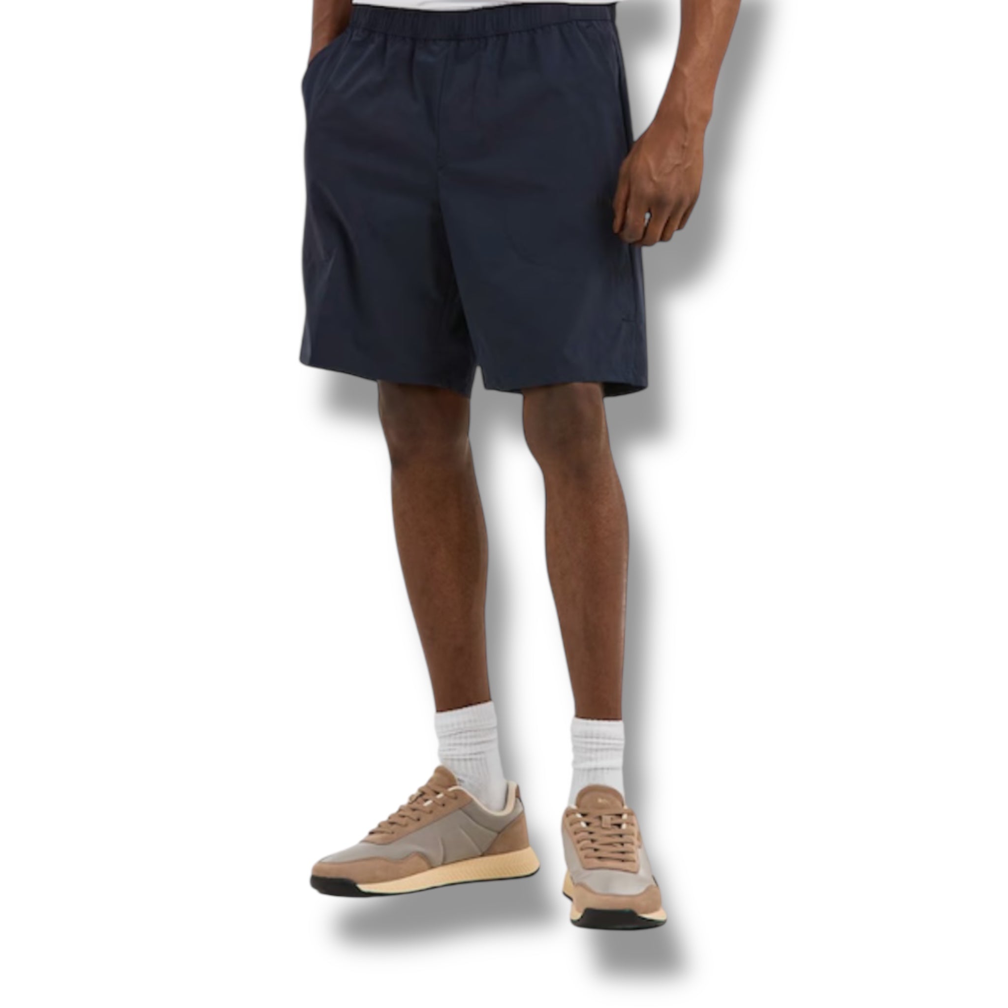 HUGO BOSS GYM KIT TRIPLE SET TECH 1/4 ZIP - T-SHIRT & SHORTS NAVY & WHITE