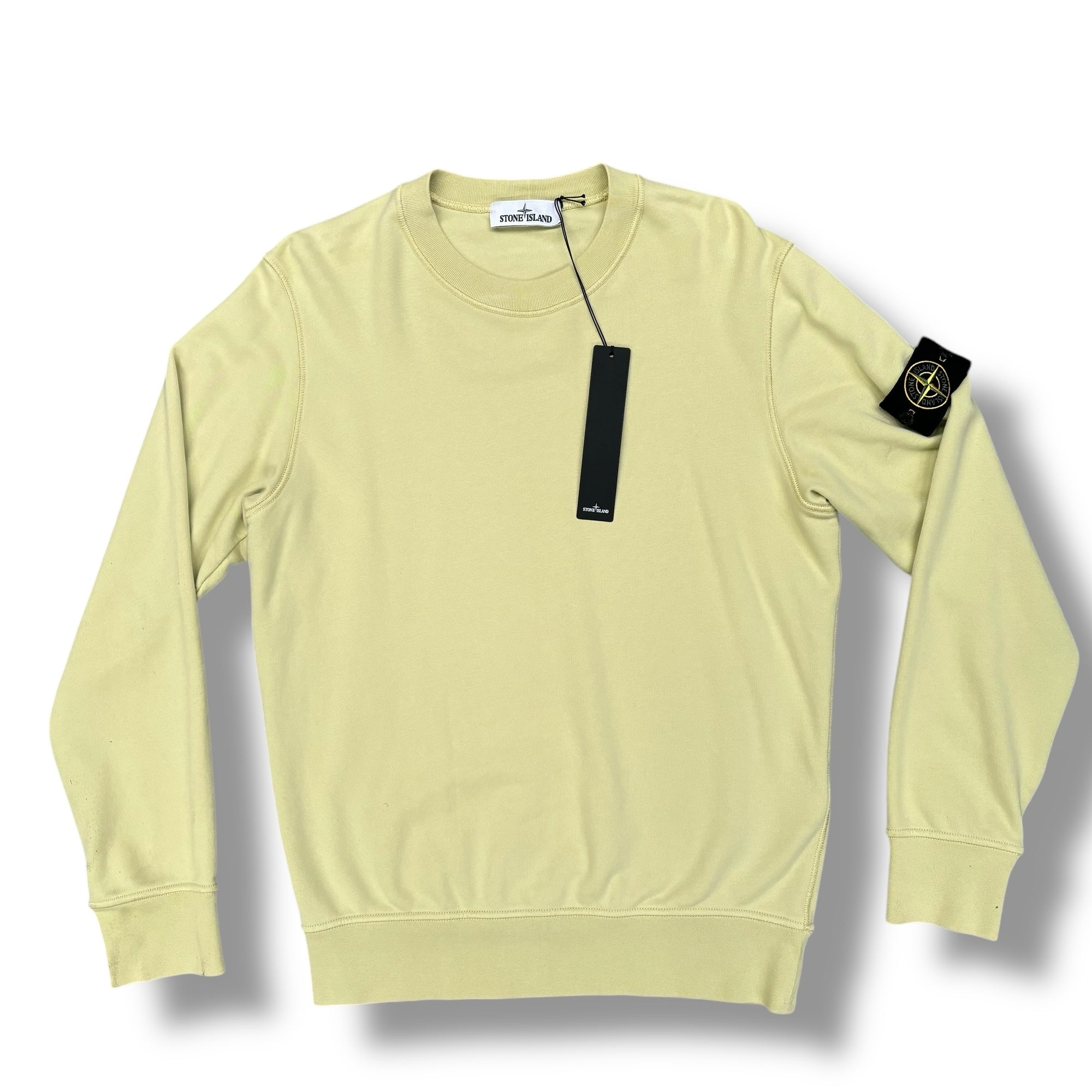 STONE ISLAND ARM BADGE CREWNECK SWEATSHIRT YELLOW