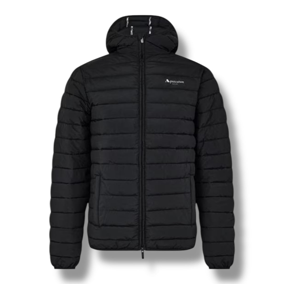 AQUASCUTUM HOODED PUFFER JACKET BLACK