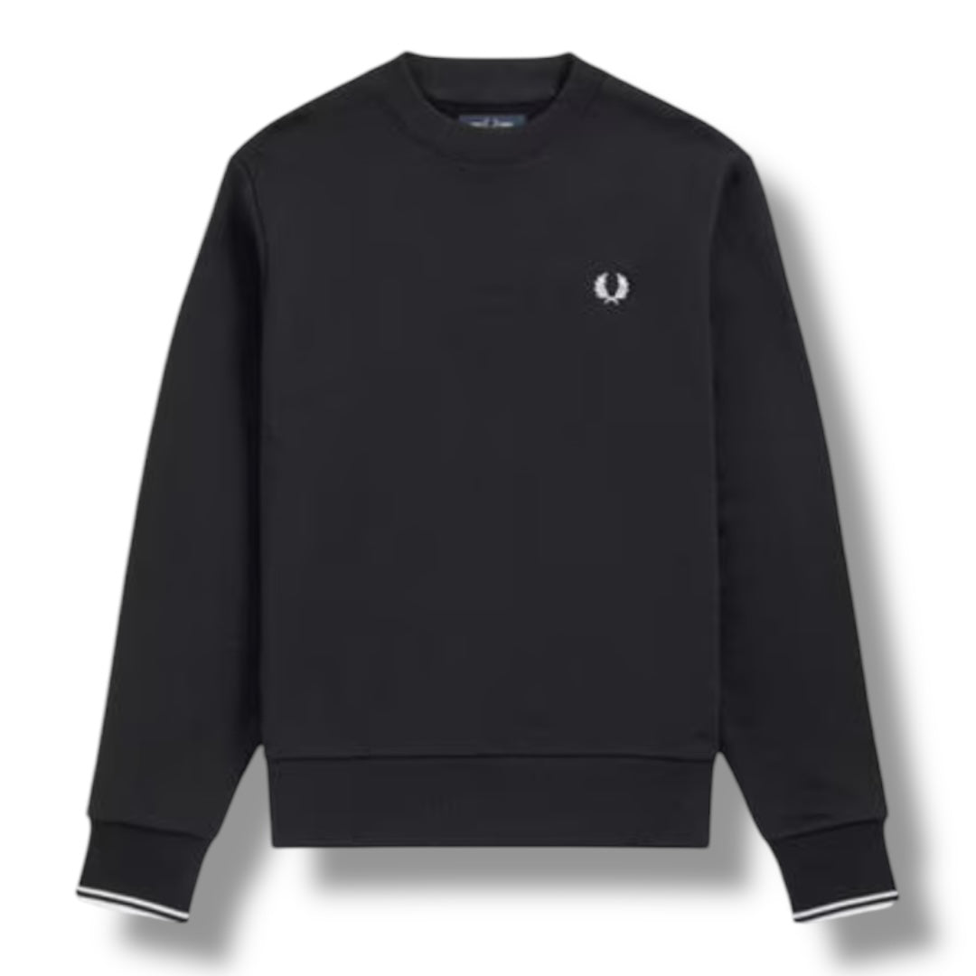 FRED PERRY CREWNECK SWEATSHIRT BLACK