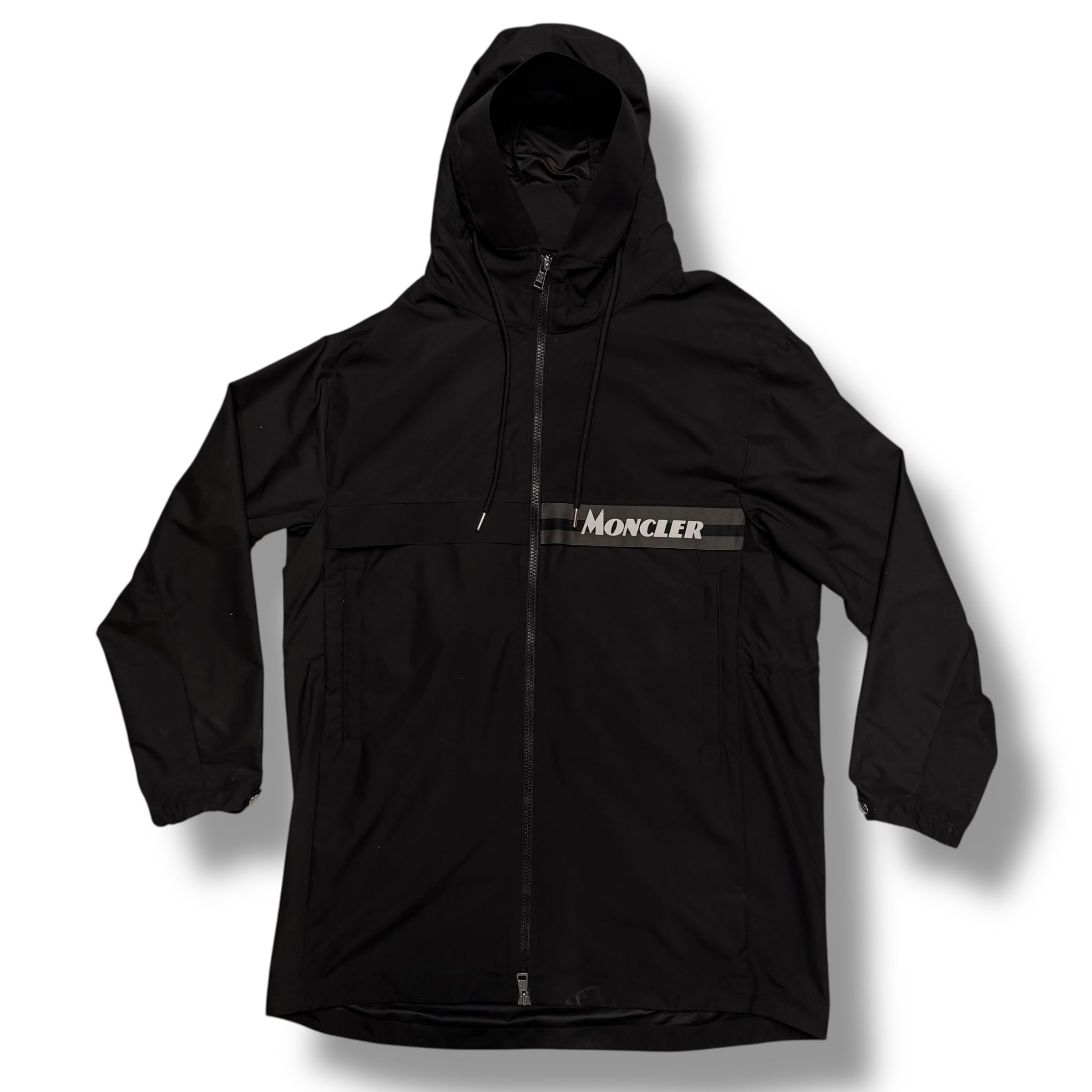 MONCLER LONG RAIN JACKET BLACK