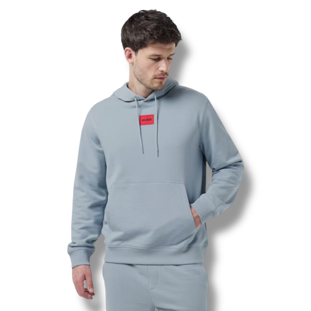 HUGO BOSS HUGO RED PATCH HOODIE - T-SHIRT & JERSEY SHORTS TRIPLE SET SKY BLUE