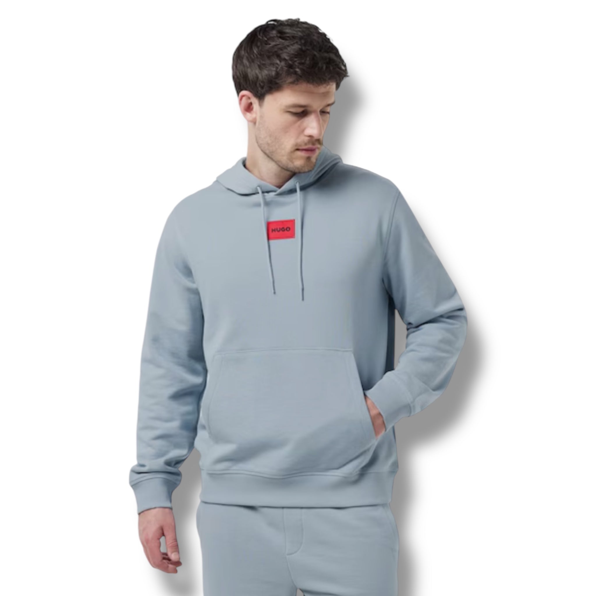 HUGO BOSS HUGO RED PATCH HOODIE - T-SHIRT & JERSEY SHORTS TRIPLE SET SKY BLUE