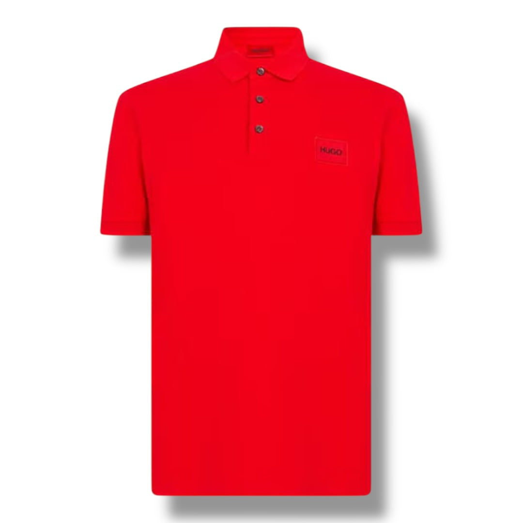 HUGO RED PATCH POLO SHIRT RED