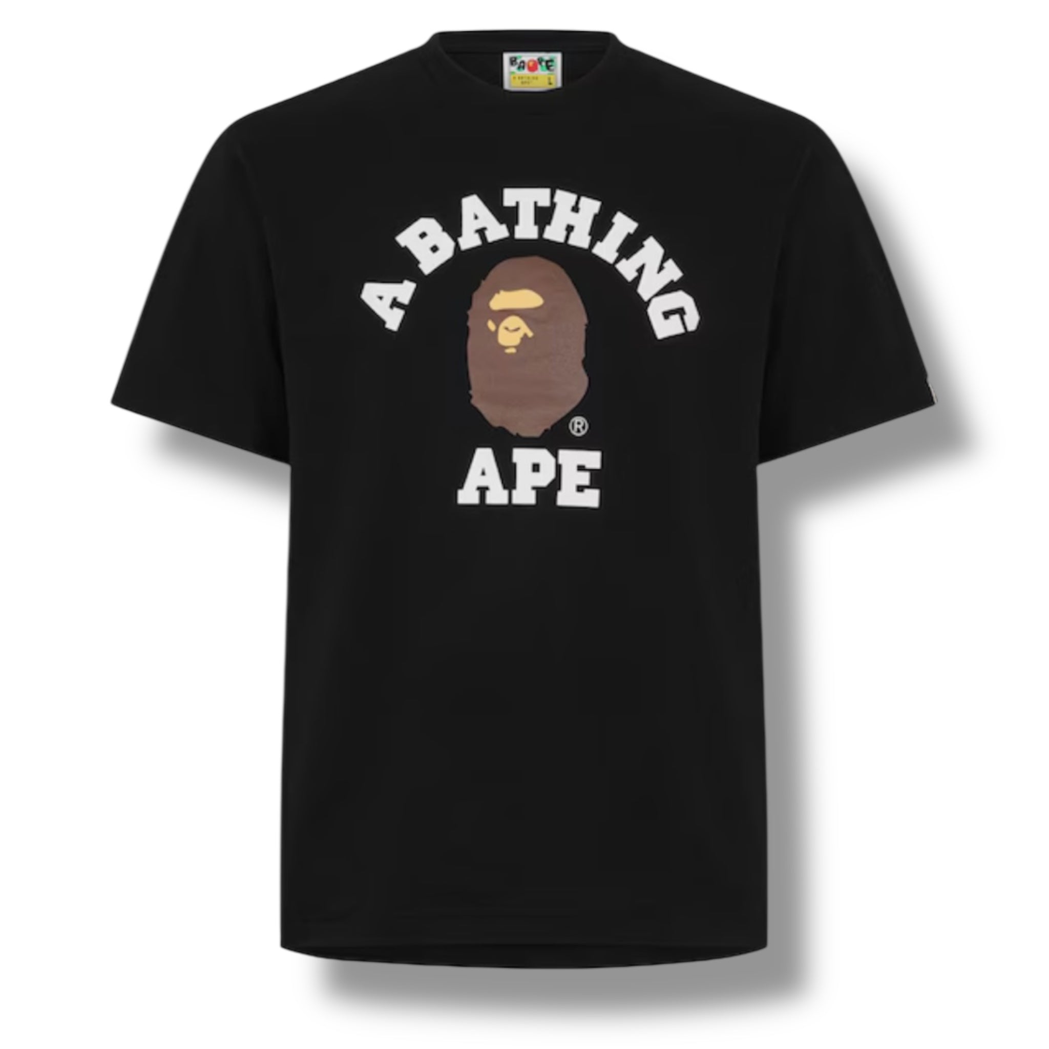 A BATHING BAPE COLLEGE T-SHIRT BLACK