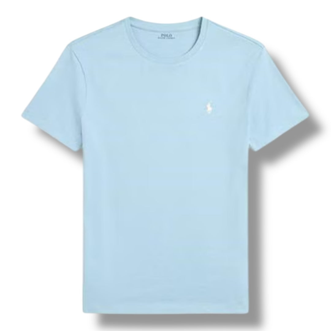 RALPH LAUREN CUSTOM FIT T-SHIRT LIGHT BLUE