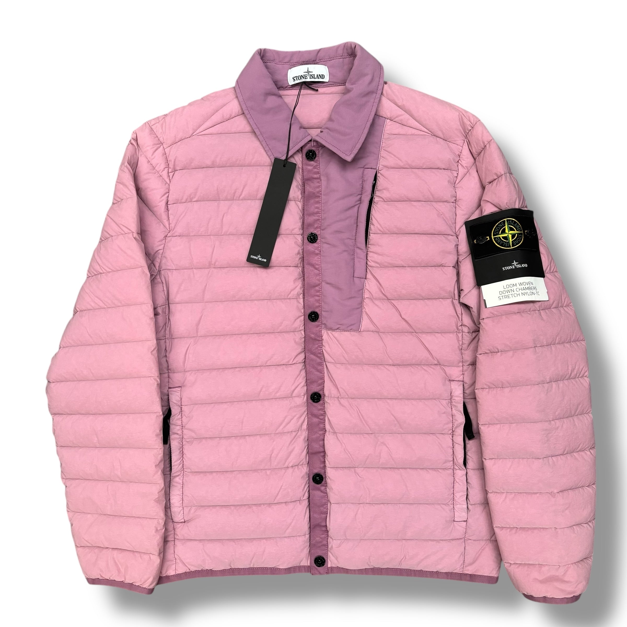 STONE ISLAND PUFFER OVERSHIRT JACKET PINK