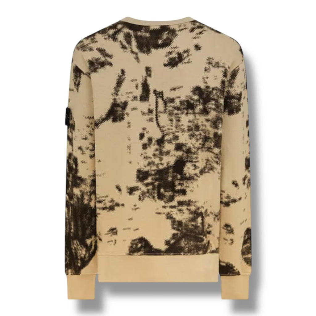 STONE ISLAND CREWNECK SWEATSHIRT CAMO TORTORA BROWN