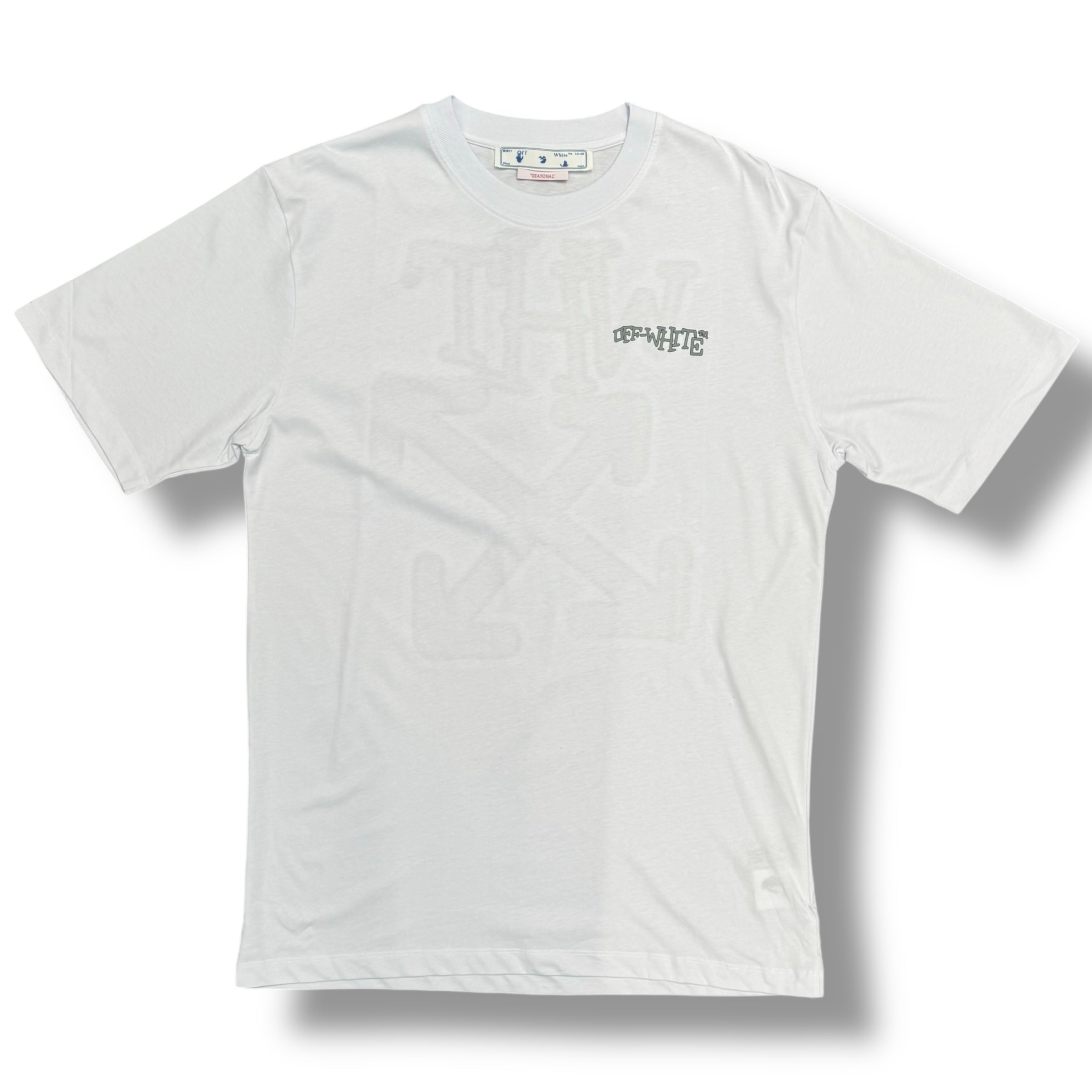 OFF WHITE WHT GREY GRAFFITI T-SHIRT WHITE