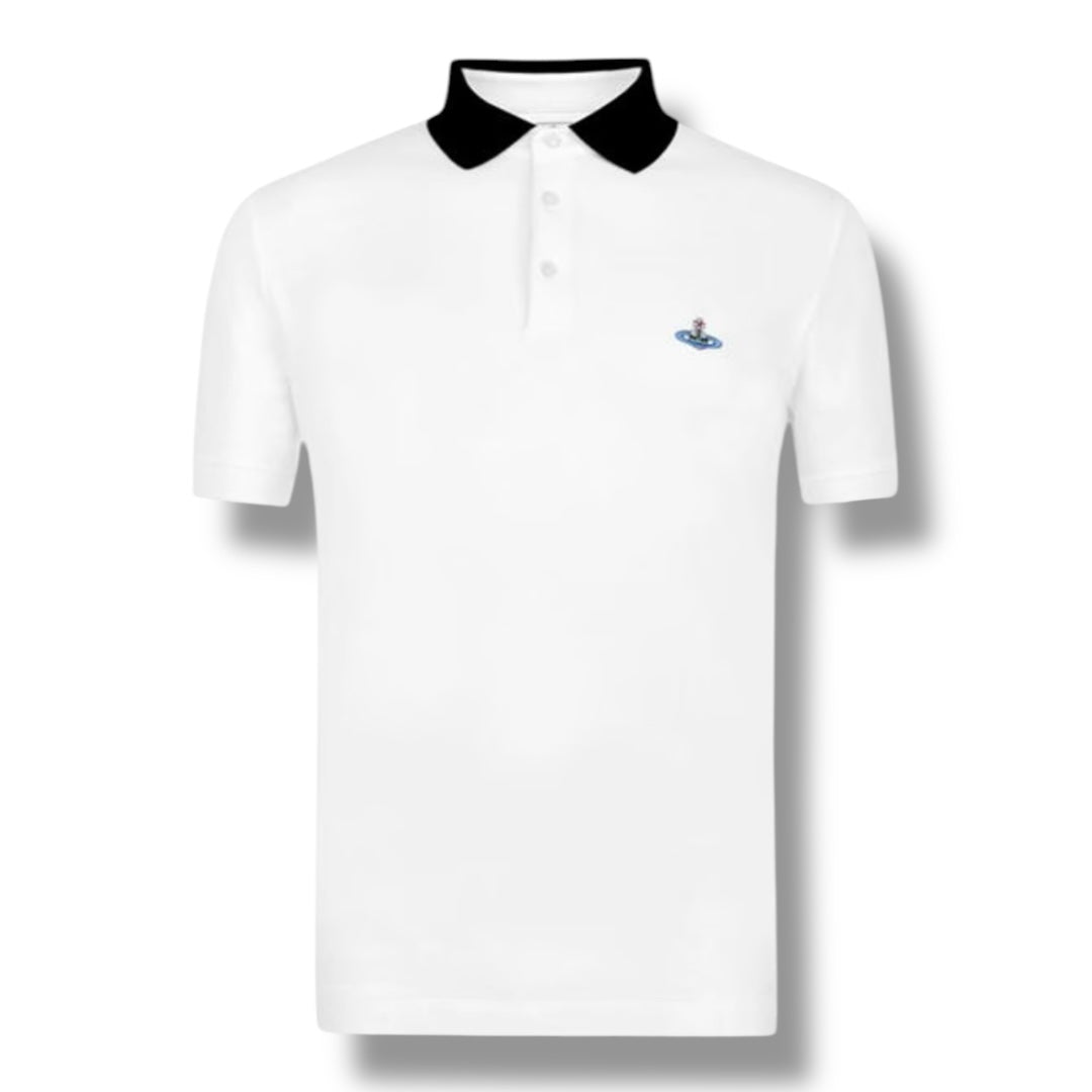 VIVIENNE WESTWOOD COLLAR POLO SHIRT WHITE