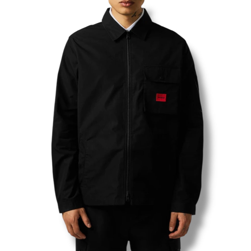 HUGO RED PATCH OVERSHIRT BLACK
