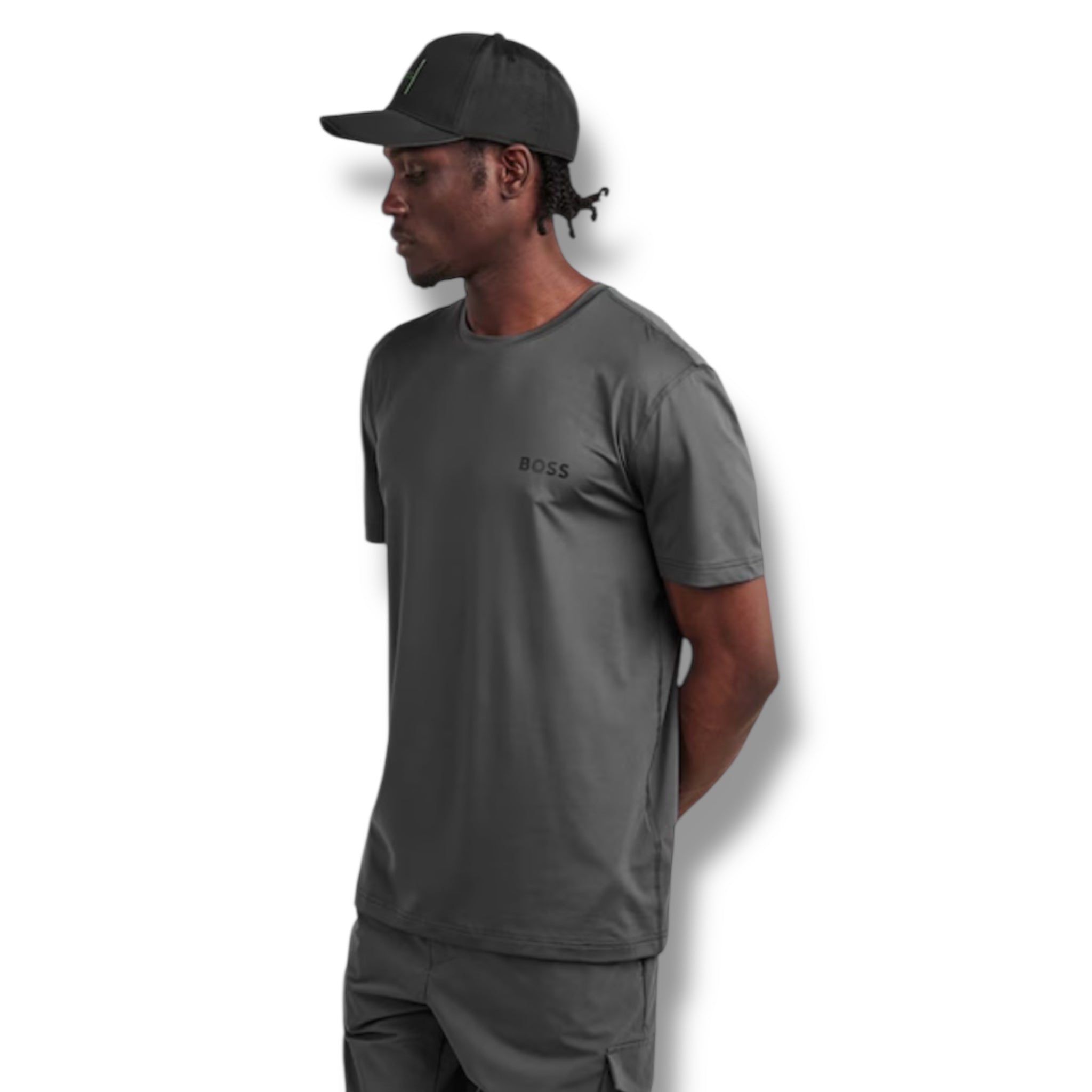 HUGO BOSS GYM KIT TECH T-SHIRT & SHORTS GREY