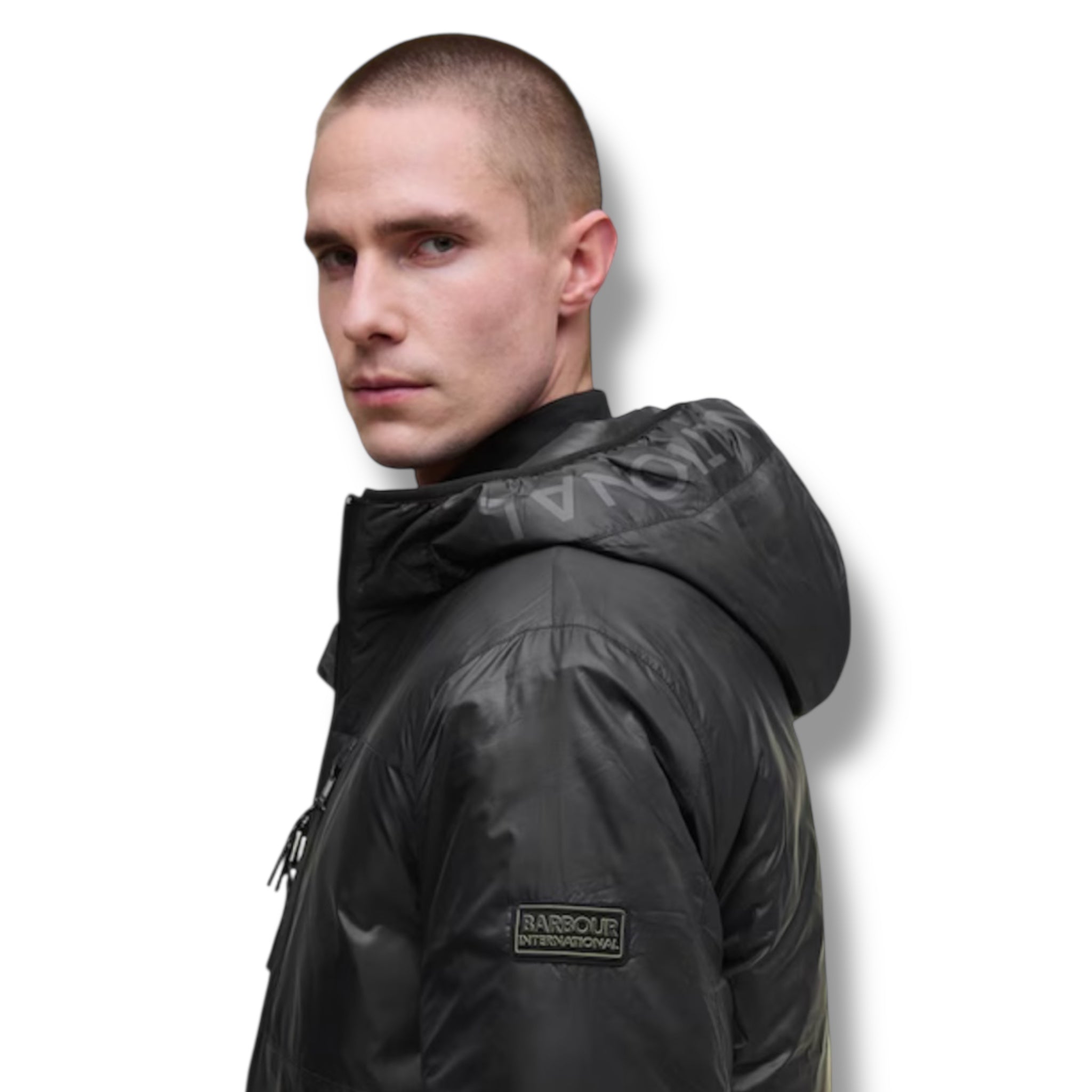 BARBOUR INTERNATIONAL LUMLEY HOODED PADDED JACKET BLACK
