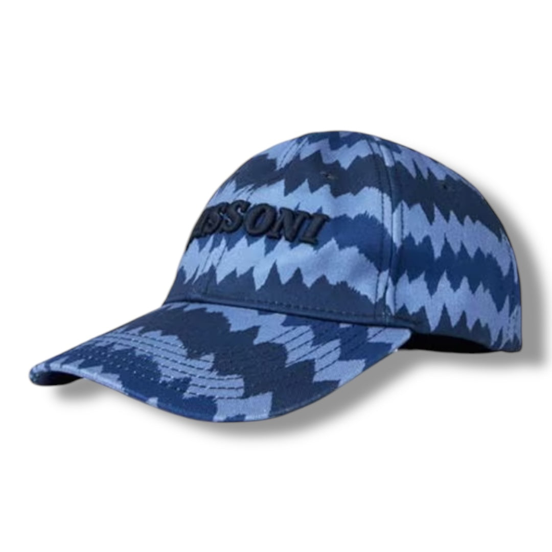 MISSONI ZIG ZAG BASEBALL CAP BLUE