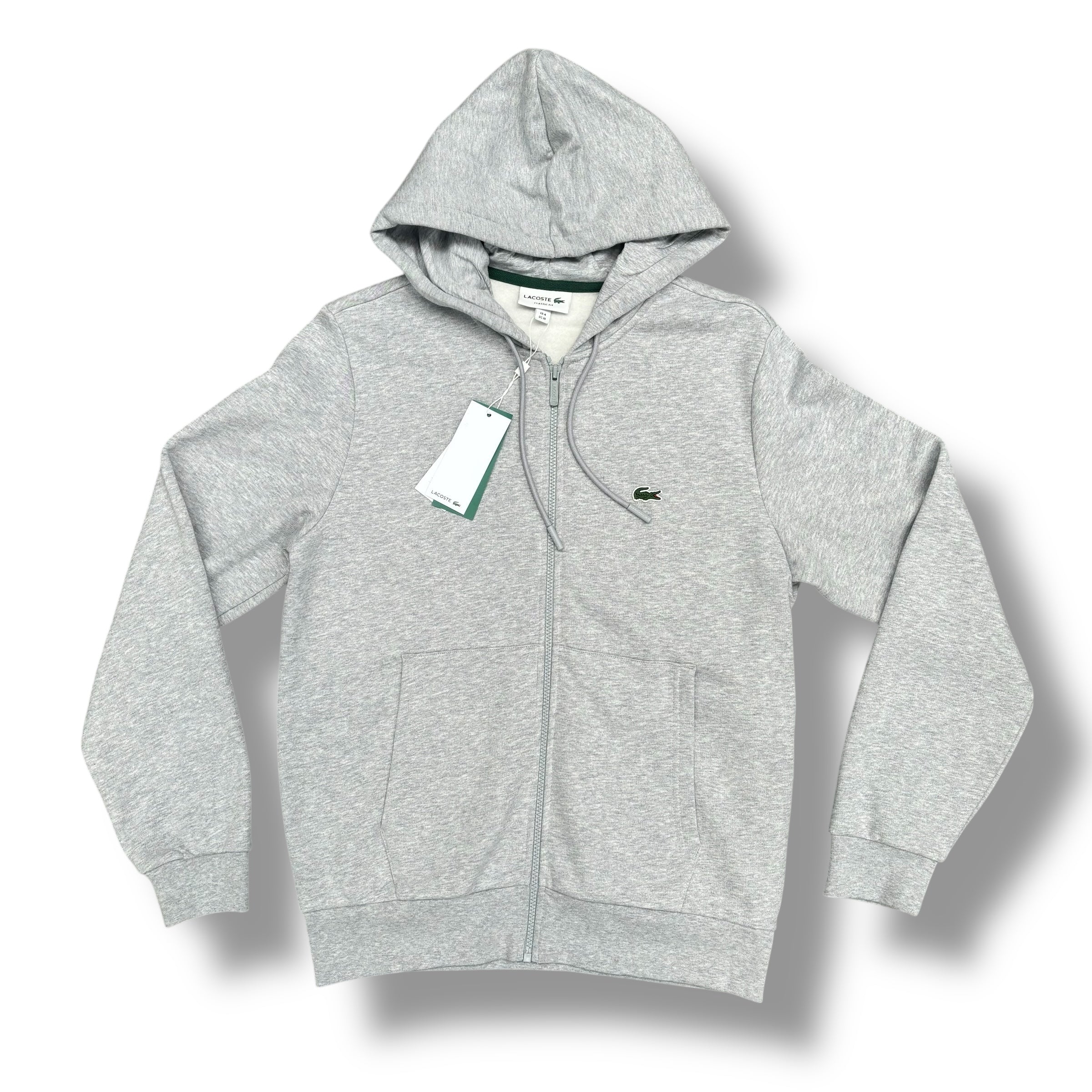 LACOSTE FULL ZIP HOODIE GREY