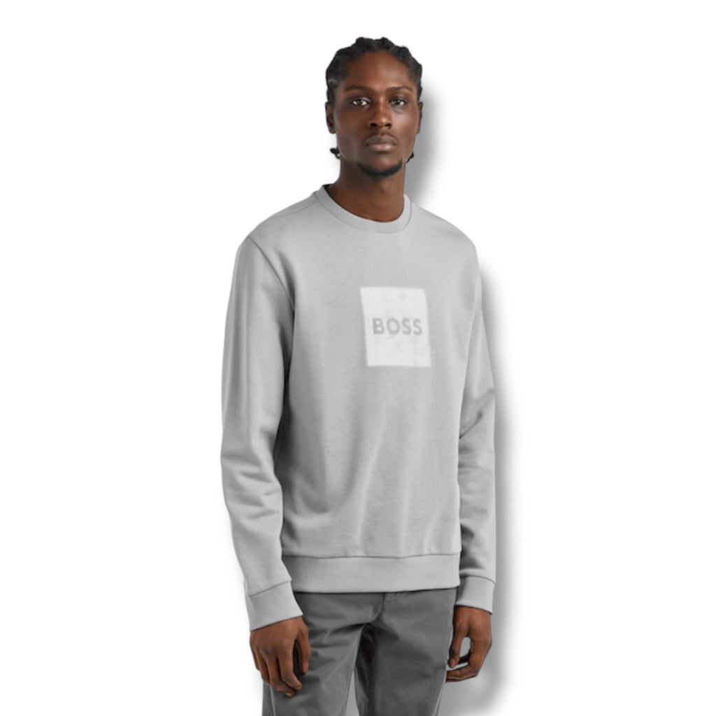HUGO BOSS STAMP LOGO SWEATSHIRT GREY