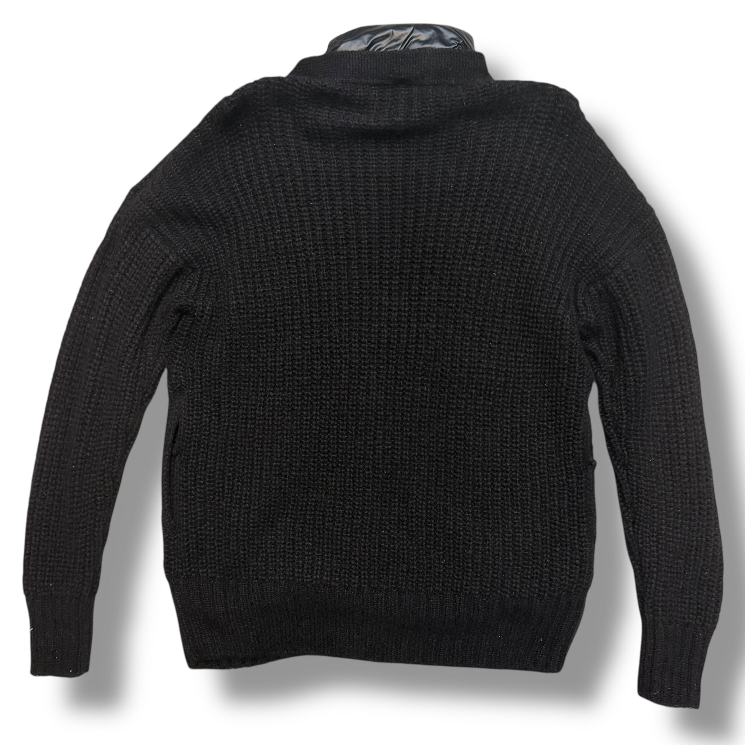 MONCLER GRENOBLE TRICOT CARDIGAN WITH PADDED INNER BLACK