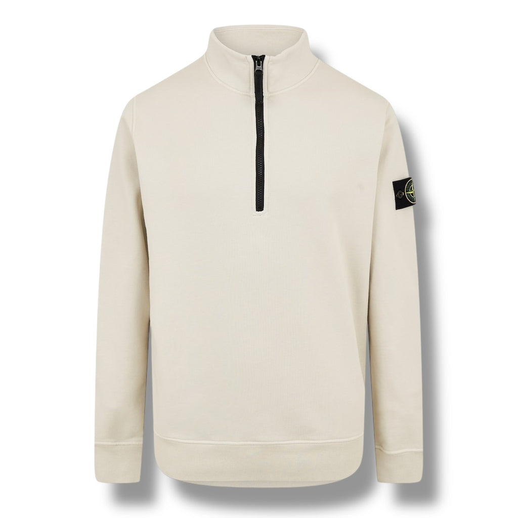 STONE ISLAND 1/4 ZIP SWEATSHIRT SABBIA BEIGE