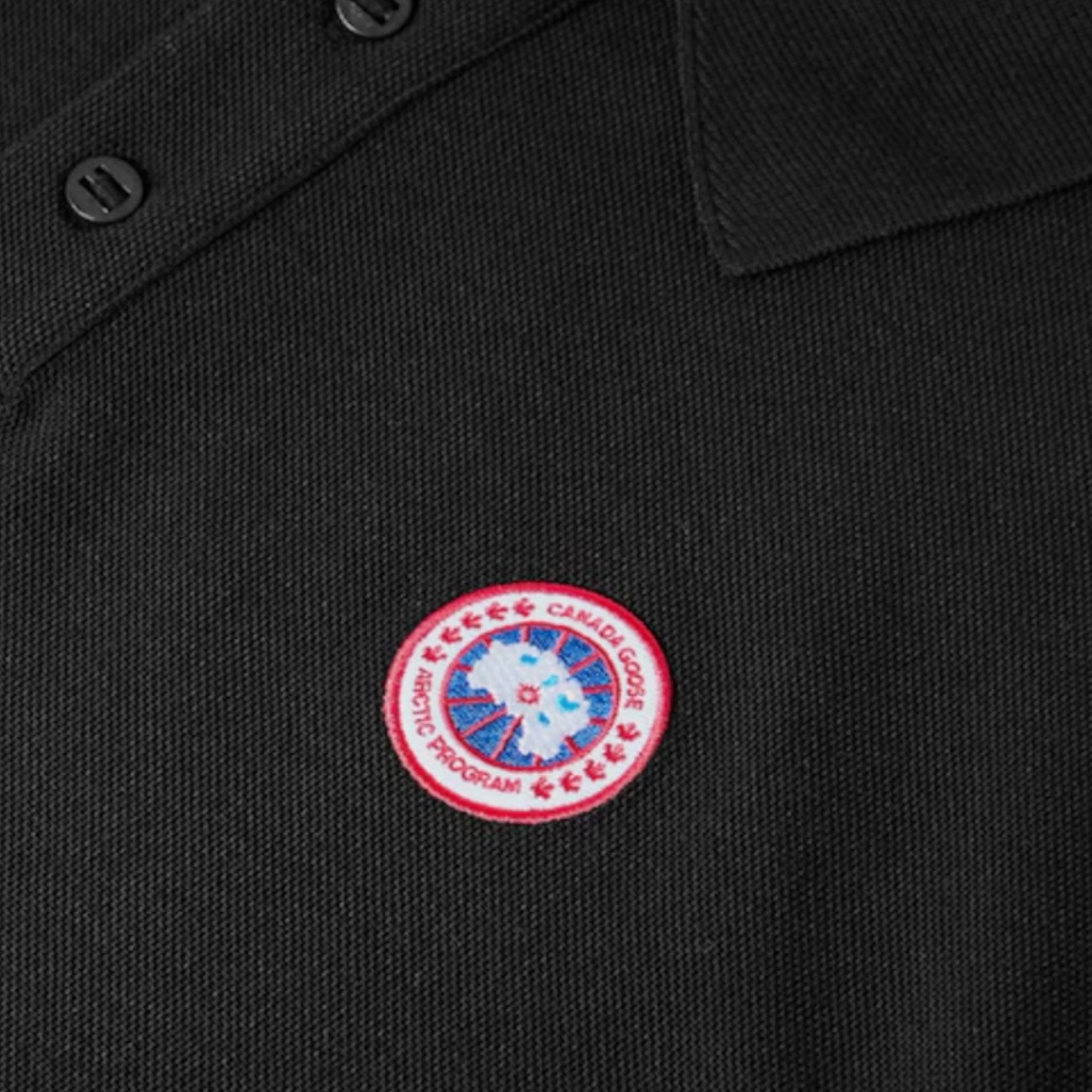 CANADA GOOSE PATCH POLO SHIRT BLACK