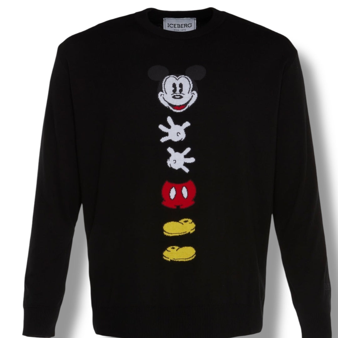 MICKEY MOUSE ICEBERG THIN KNIT SWEATER BLACK