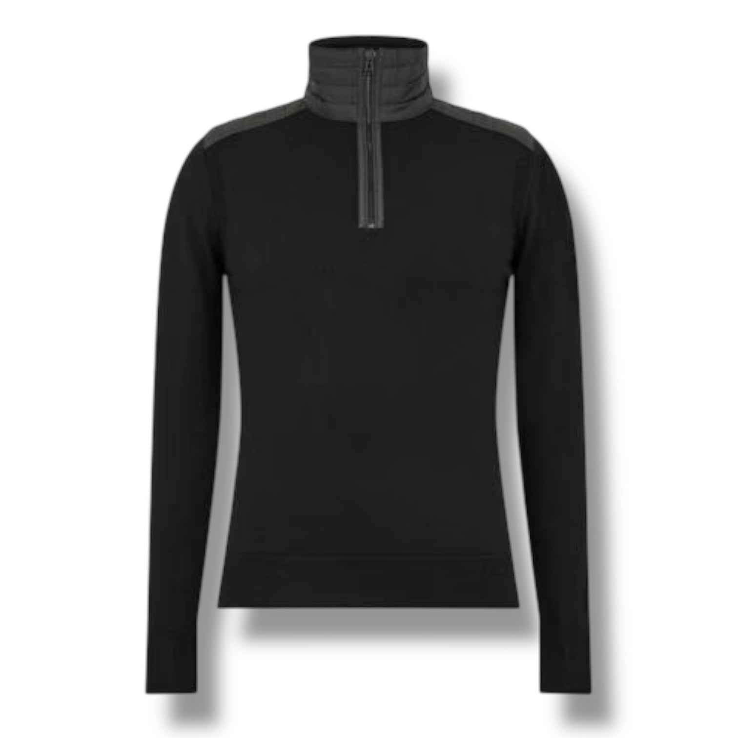 BELSTAFF THIN KNIT 1/4 ZIP BLACK