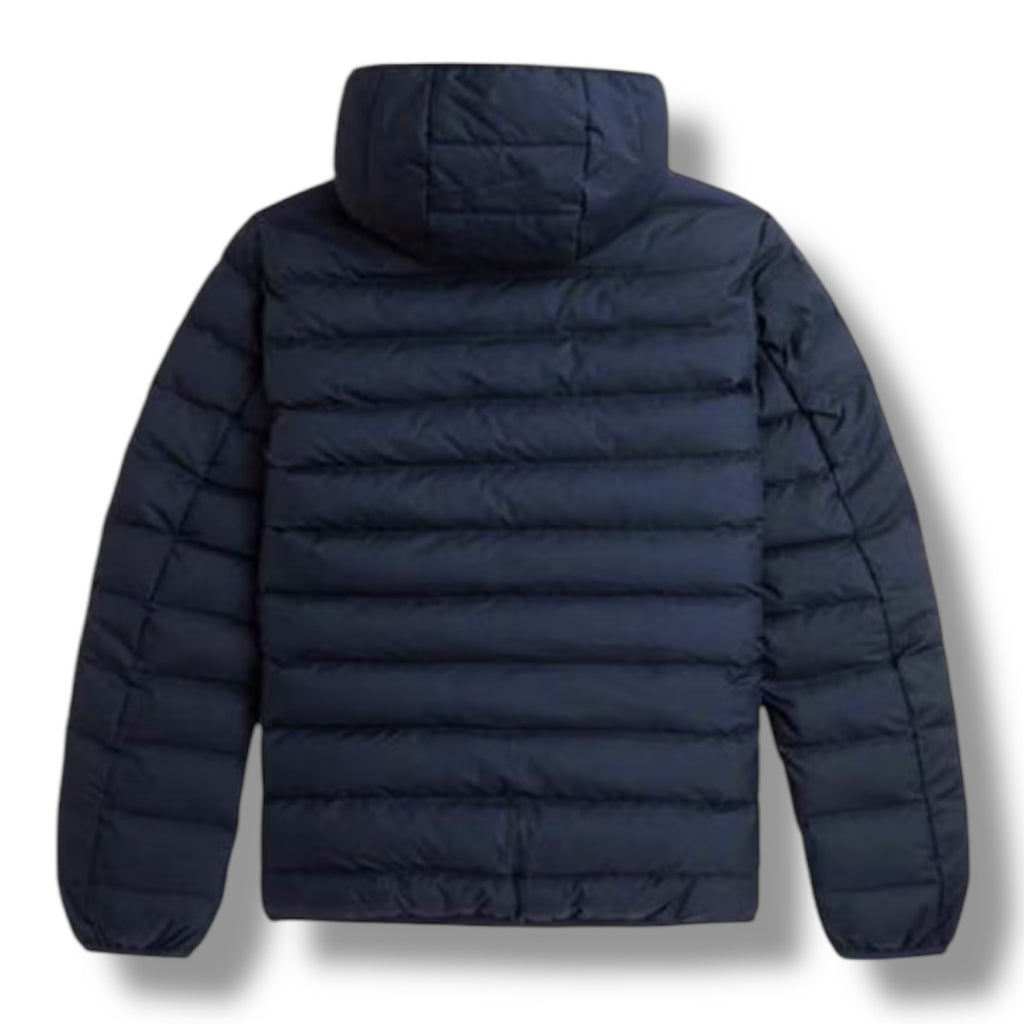 FRED PERRY HOODED PUFFER JACKET NAVY BLUE