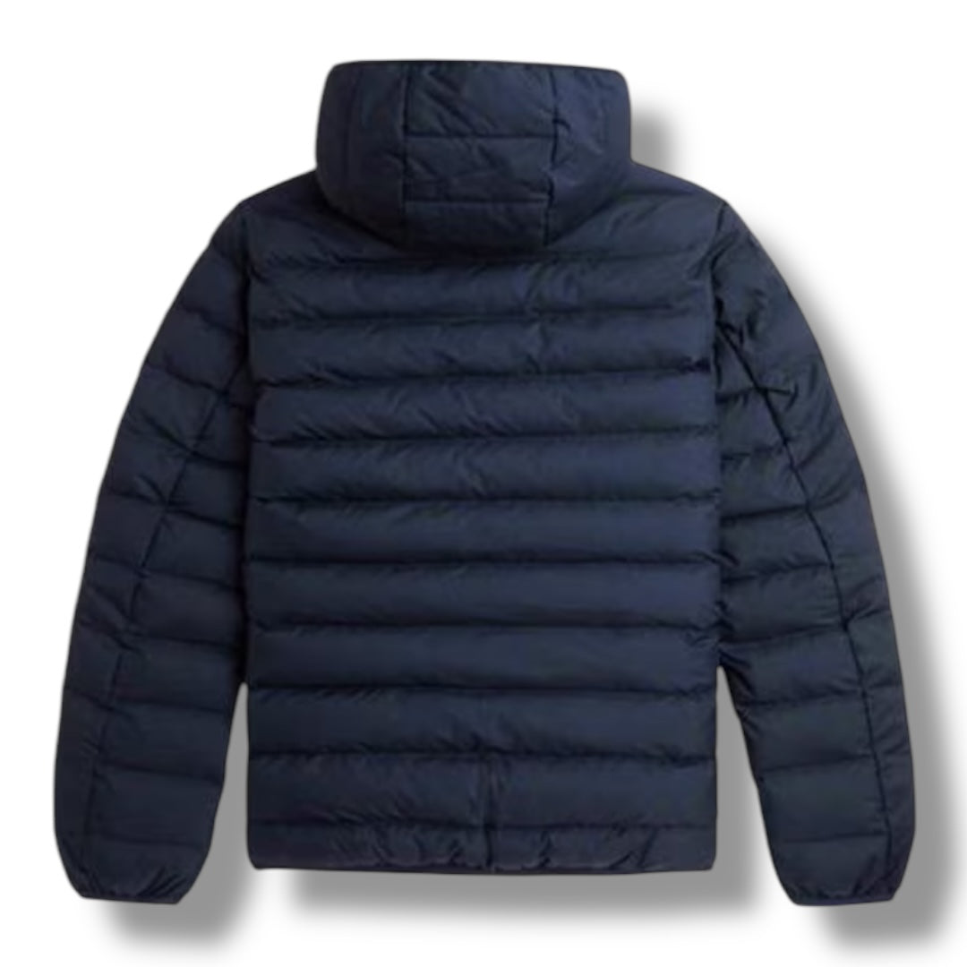 FRED PERRY HOODED PUFFER JACKET NAVY BLUE