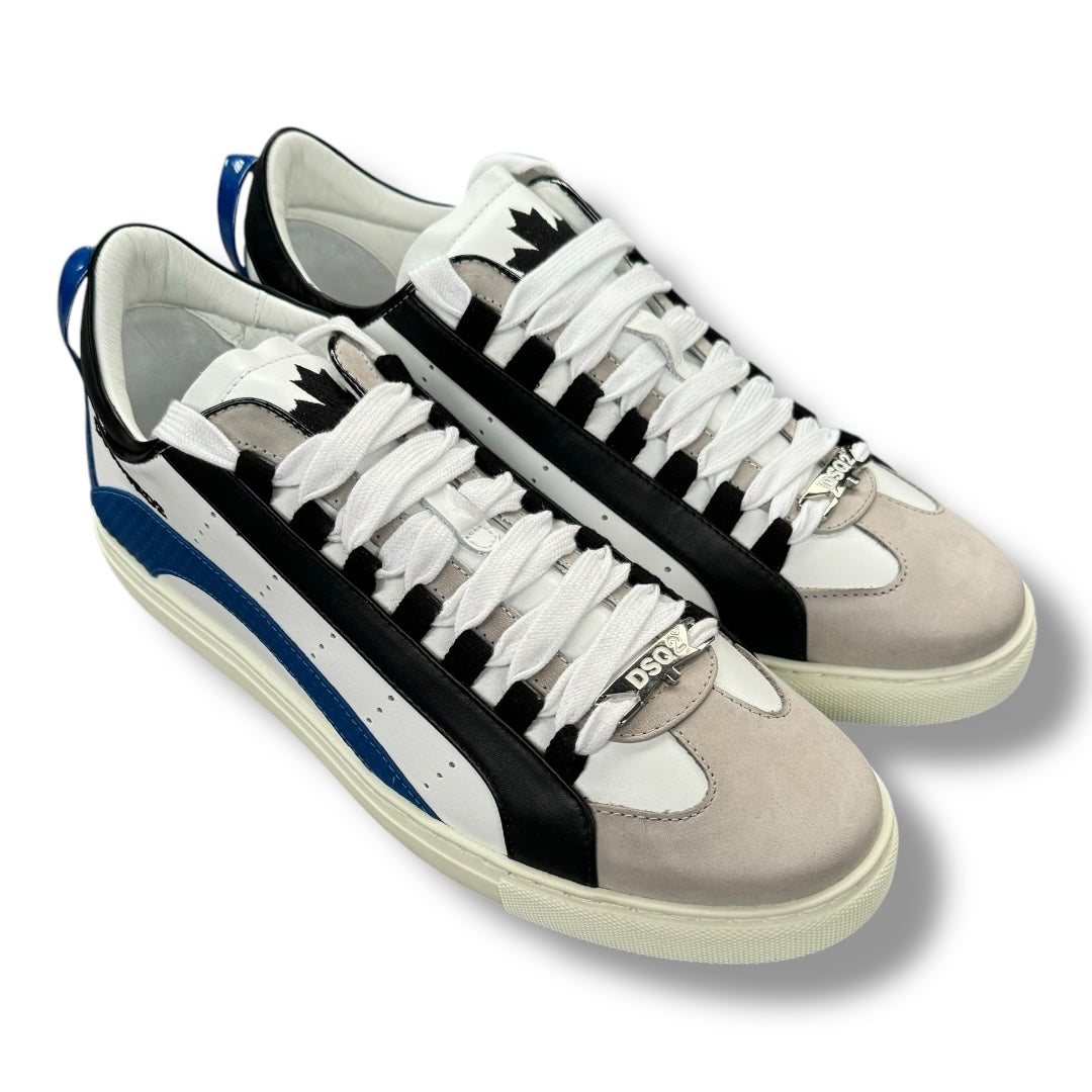 DSQUARED2 LOW TOP PERF TRAINERS WHITE - BLUE