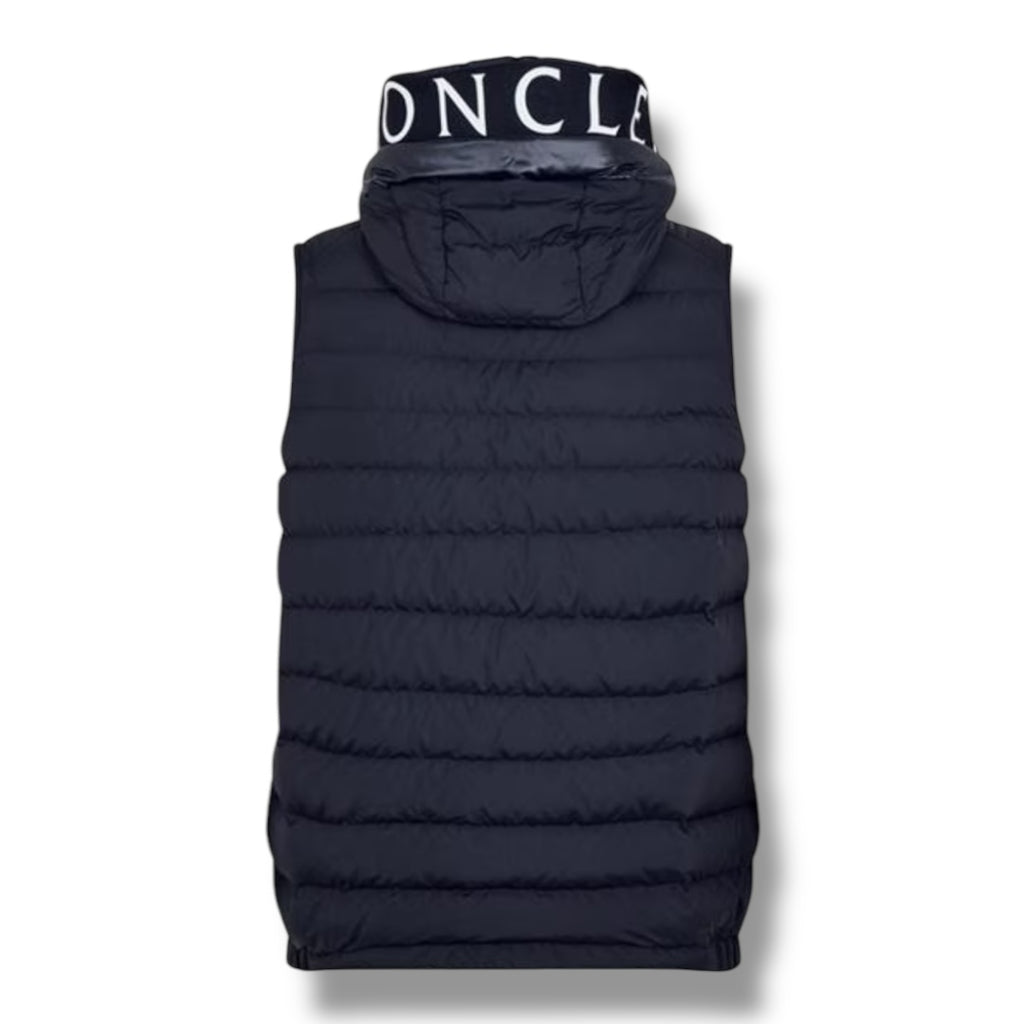 MONCLER BOURGET HOODED GILET NAVY BLUE