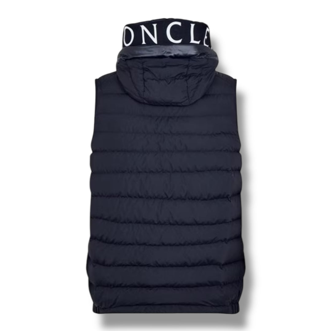 MONCLER BOURGET HOODED GILET NAVY BLUE