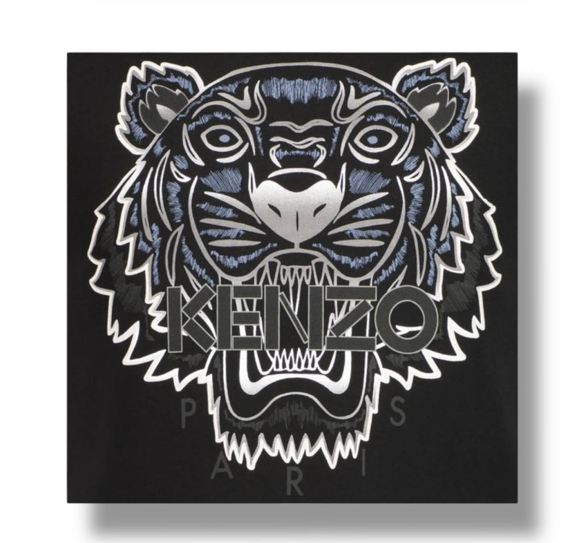 KENZO ICON TIGER T-SHIRT BLACK / BLUE METALLIC