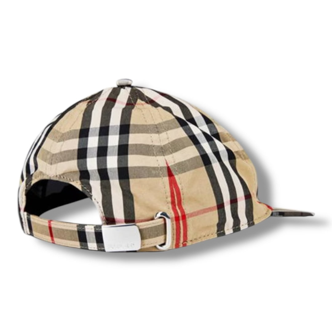 BURBERRY TB BASEBALL CAP CHECK BEIGE