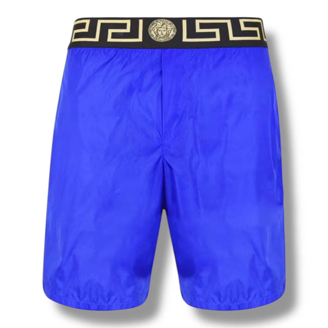 VERSACE ICON SWIM SHORTS LONGER ROYAL BLUE