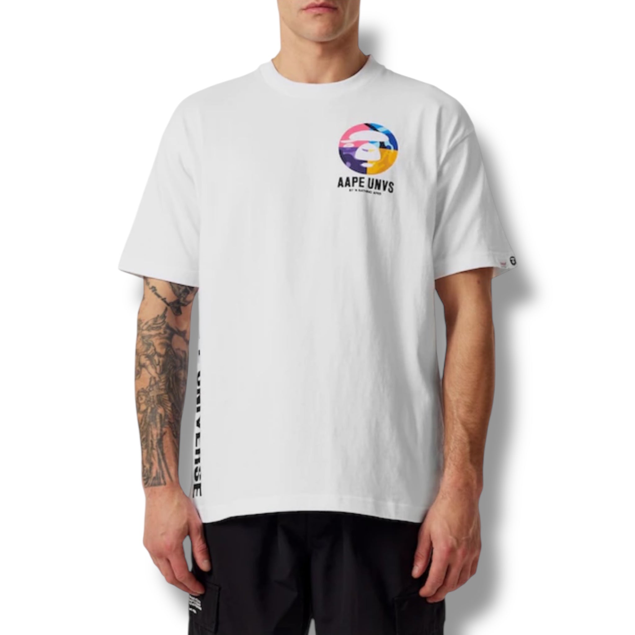 A BATHING APE AAPE UNIVERSE BONES T-SHIRT WHITE