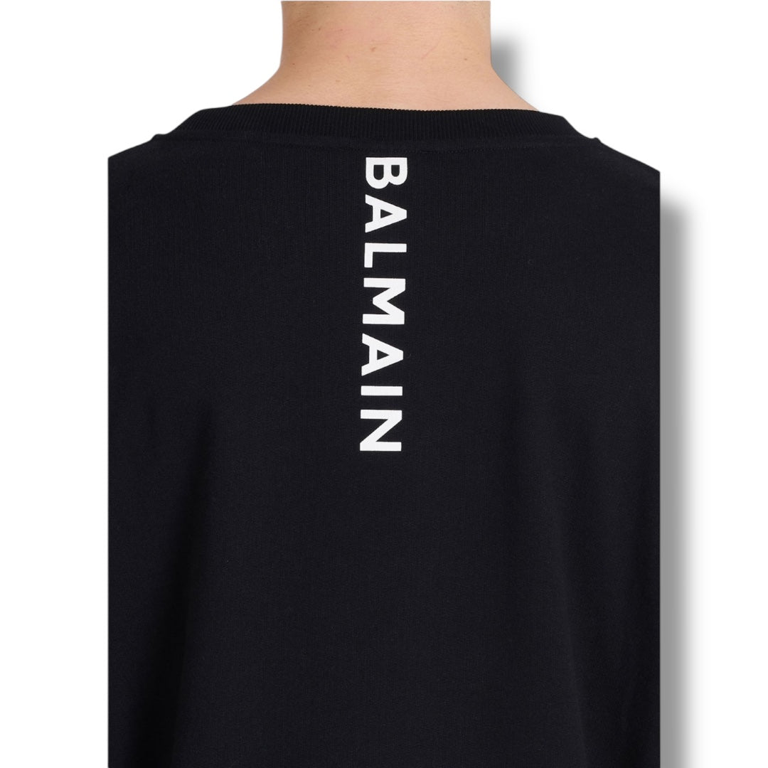 BALMAIN PARIS VERTI BACK LOGO SWEATSHIRT BLACK