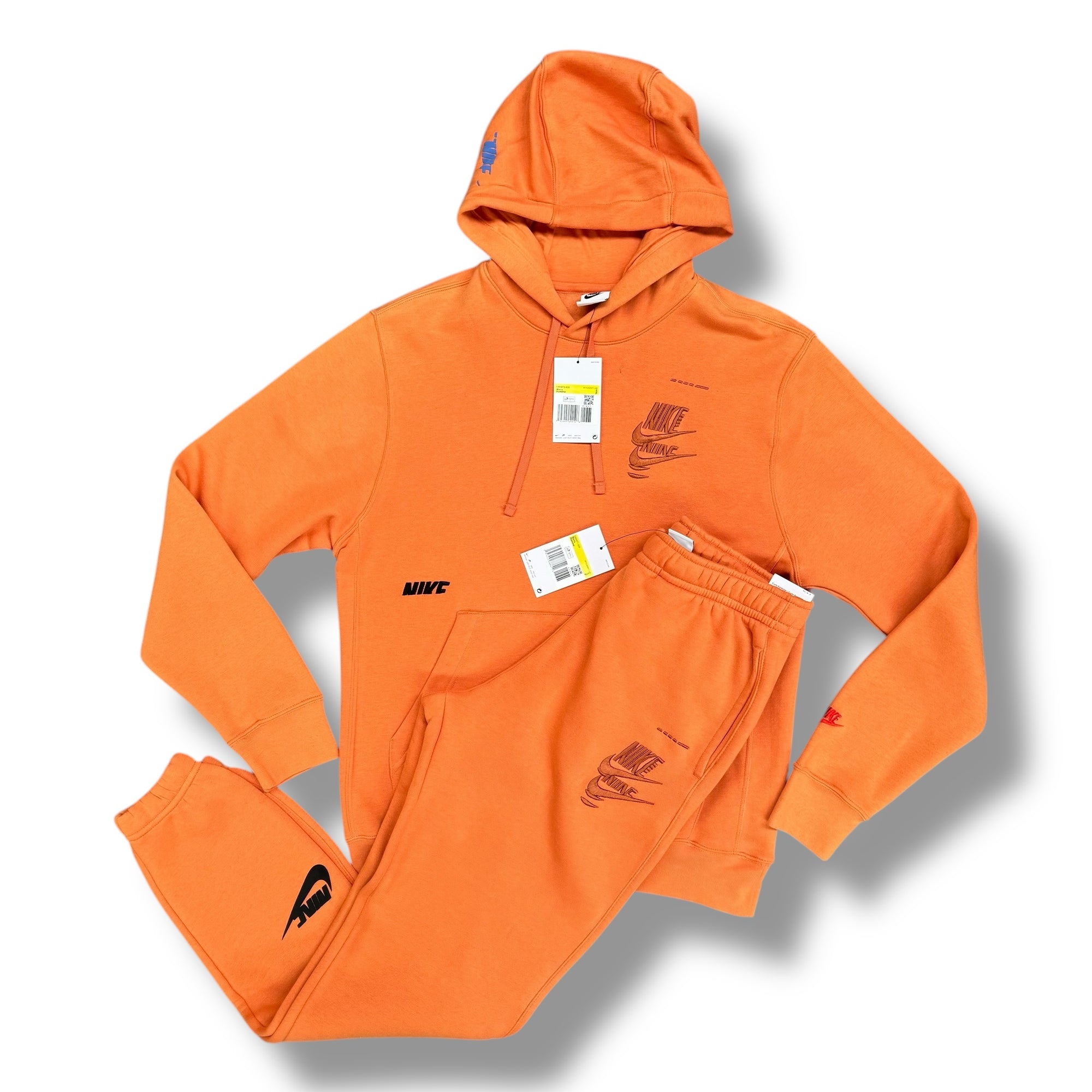 NIKE SPORTSWEAR HOODED FULL TRACKSUIT ORANGE