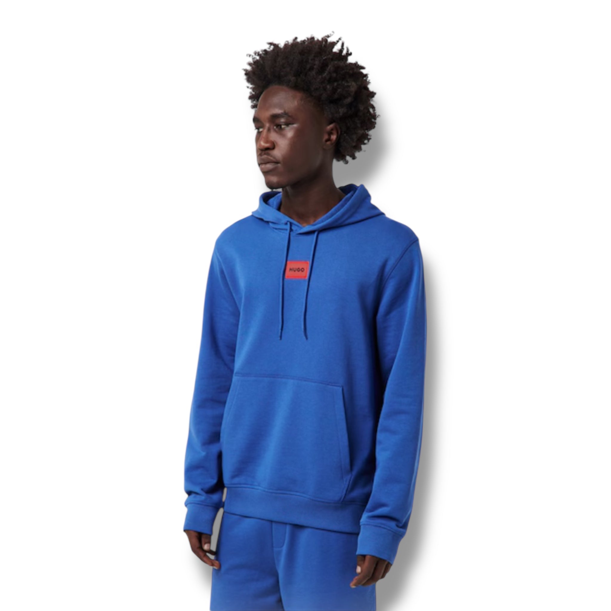 HUGO BOSS HUGO RED PATCH HOODIE & JERSEY SHORTS SET ROYAL BLUE