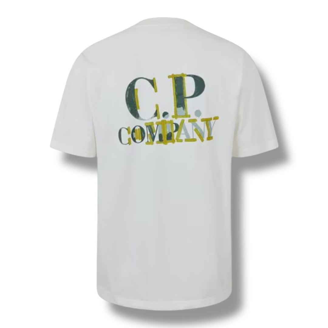 CP COMPANY ETCH BACK LOGO T-SHIRT WHITE