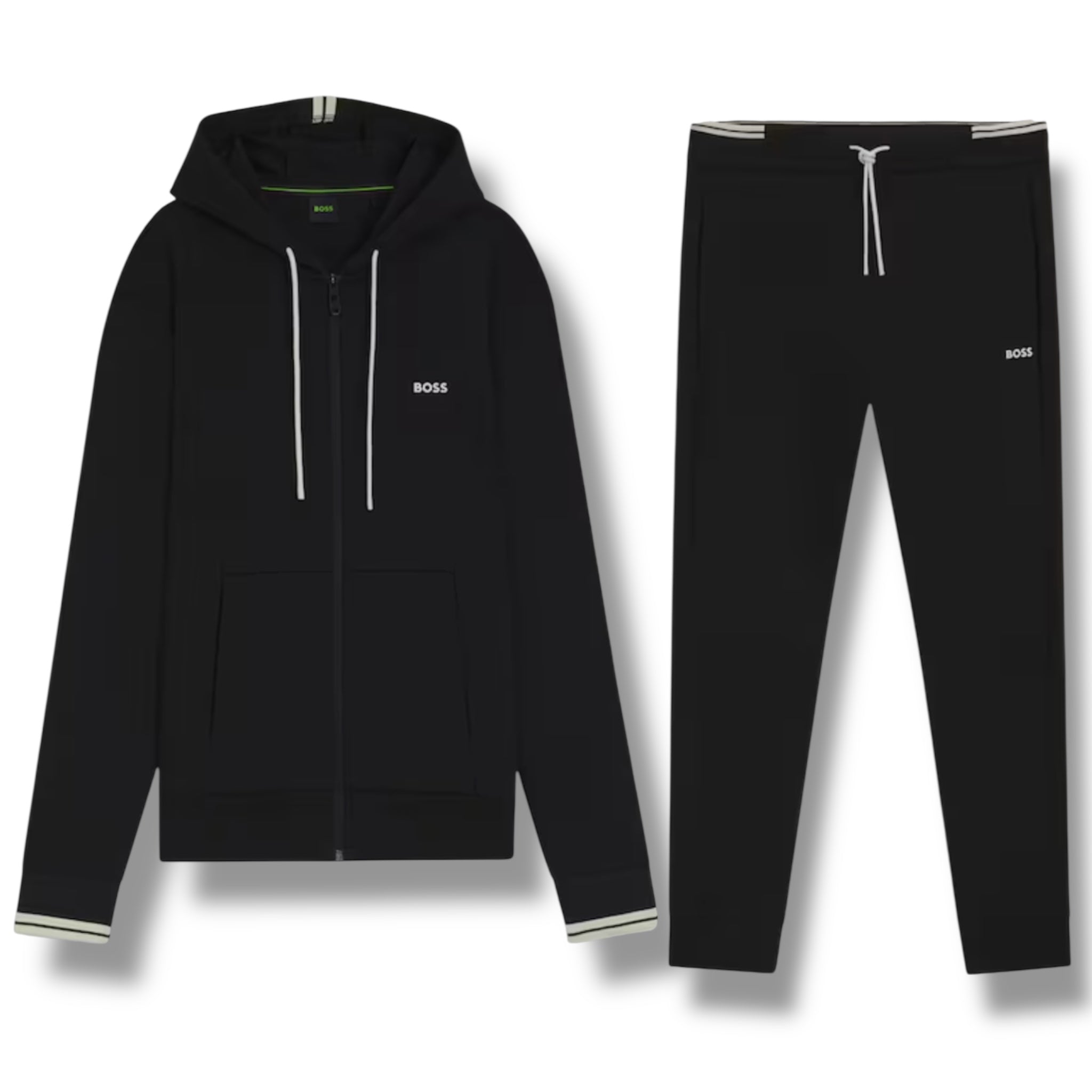 HUGO BOSS ZONE FULL ZIP HOODED TRACKSUIT BLACK