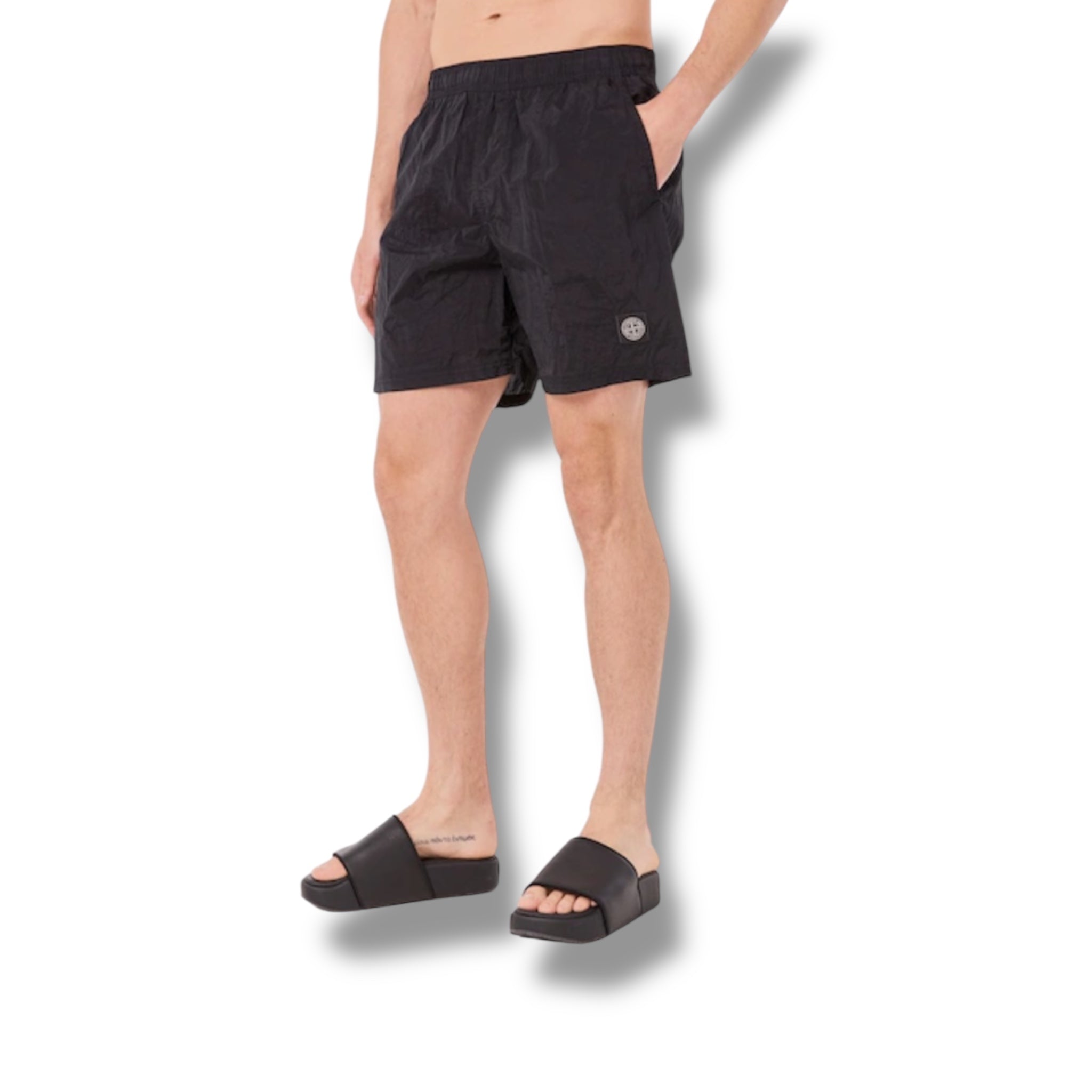 STONE ISLAND NYLON METAL SWIM SHIRTS BLACK