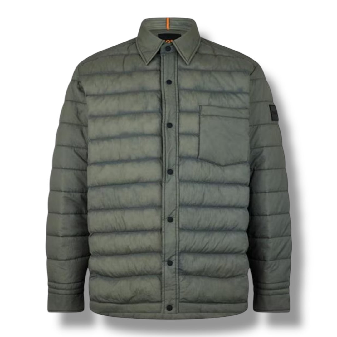 HUGO BOSS PADDED OVERSHIRT GREY