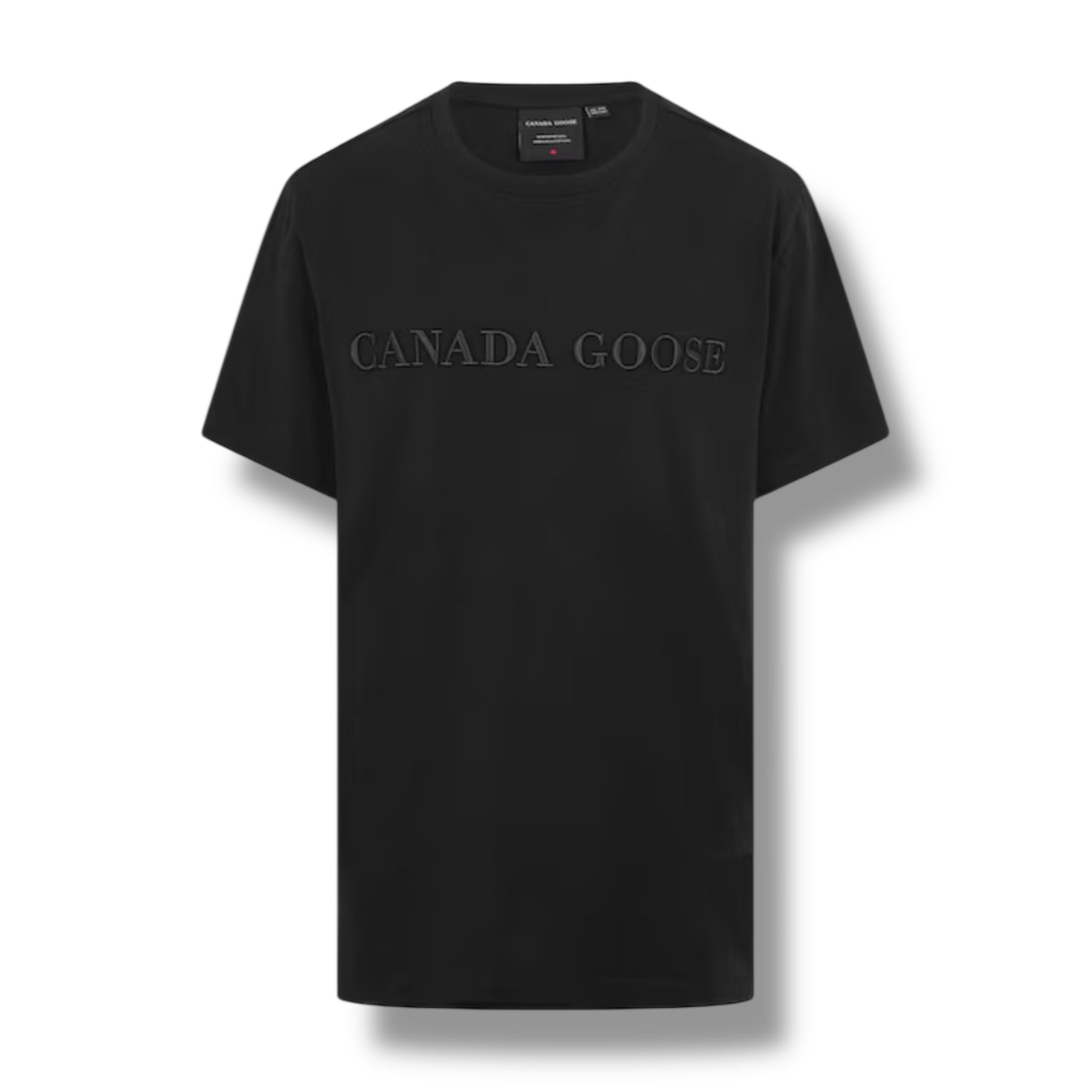 CANADA GOOSE EMBROIDERED LOGO T-SHIRT BLACK